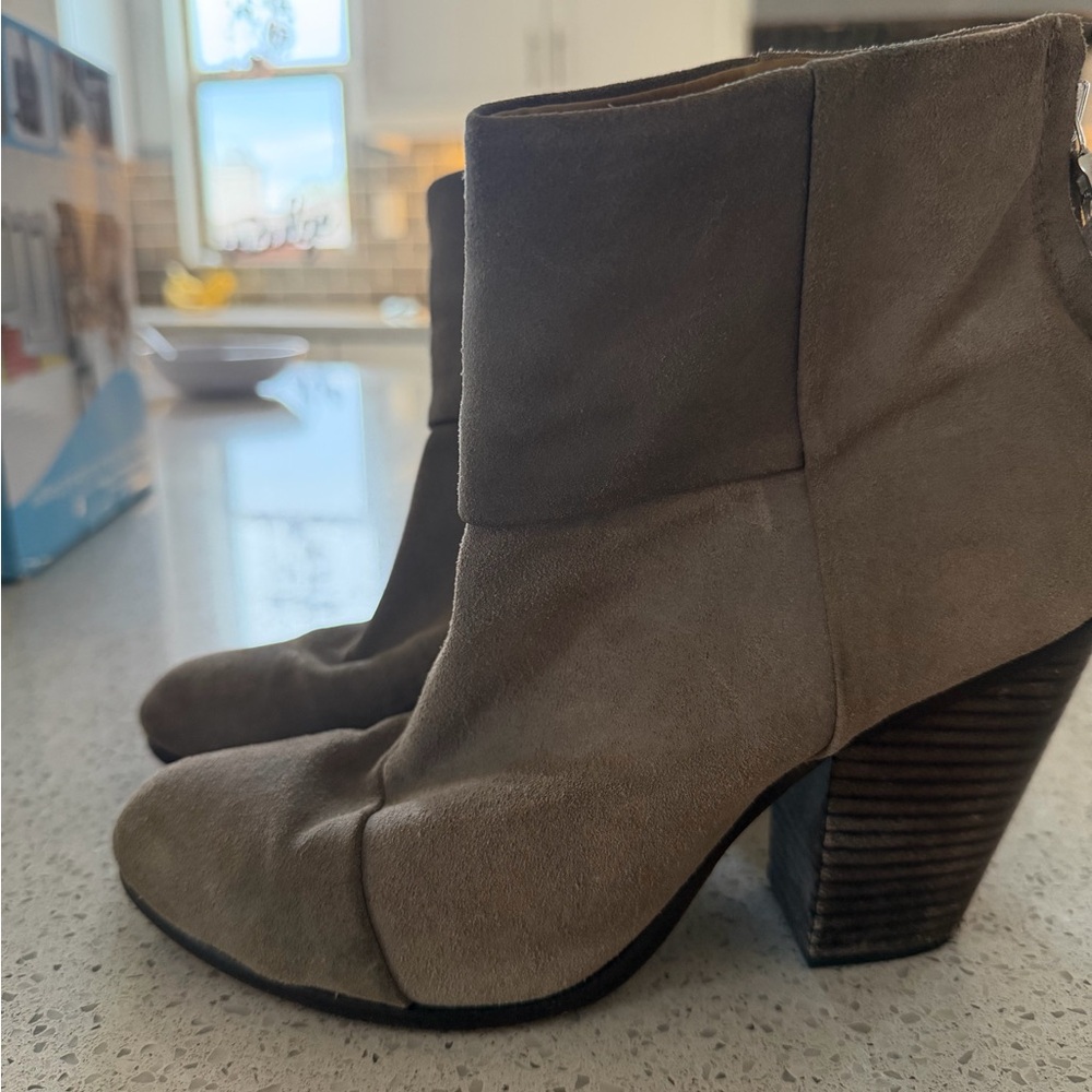rag & bone Taupe Suede Ankle Booties